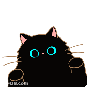 Black Cat With Blue Eyes And Pink Paw Prints GIF