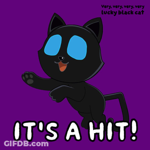 Black Cat With Blue Eyes It's A Hit GIF