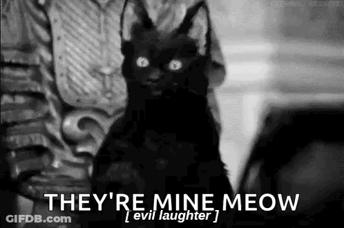 Black Cat With Horns Saying Meow GIF