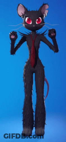 Black Cat With Red Eyes And Tie GIF