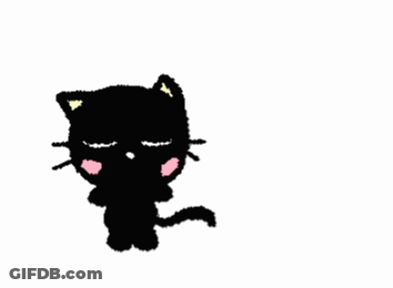 Black Cat With Red Heart Saying I Love You Dork GIF