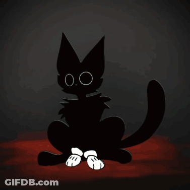 Black Cat With White Gloves On Red Blanket GIF