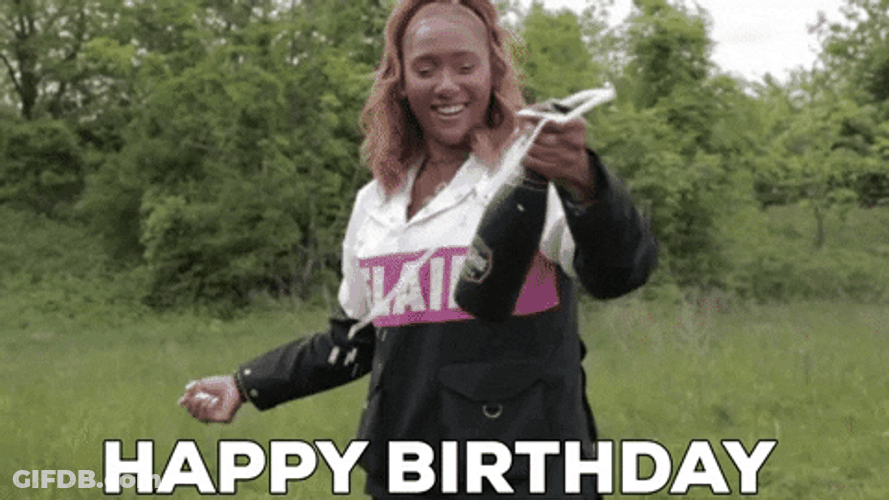 Black Celebrate Happy Birthday Champagne GIF