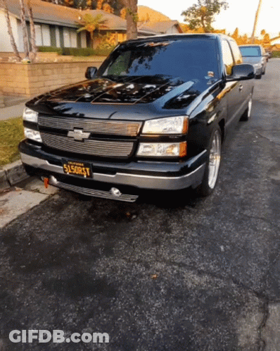 Black Chevy Truck With License Plate 5L50rst GIF
