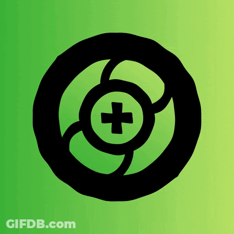 Black Circle With Green Cross GIF