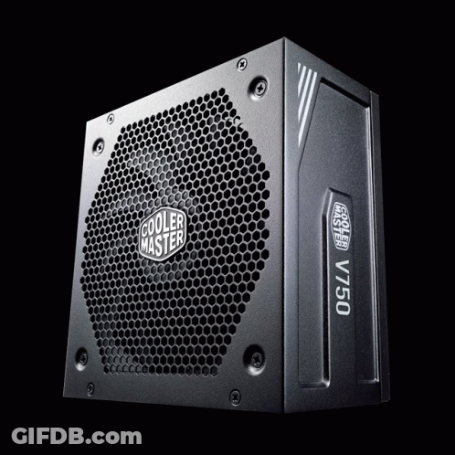 Black Cooler Master V750 With Purple Lightning Bolt GIF