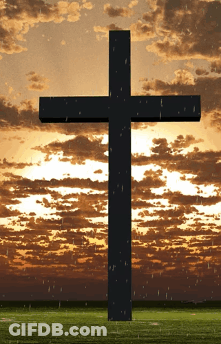 Black Cross In Cloudy Field GIF