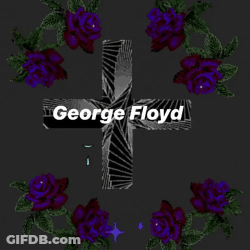 Black Cross With Name Of George Floyd GIF