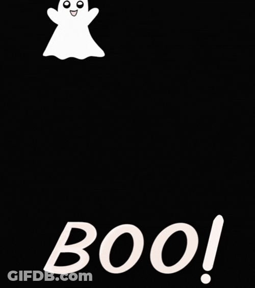 Black Cute Ghost Booo GIF