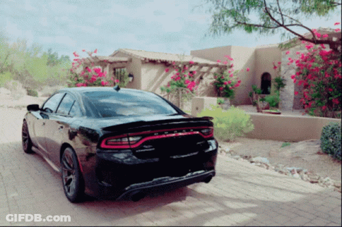 Black Dodge Charger GIF
