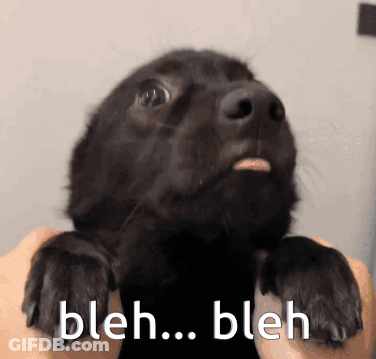 Black Dog Says Bleh Bleh GIF