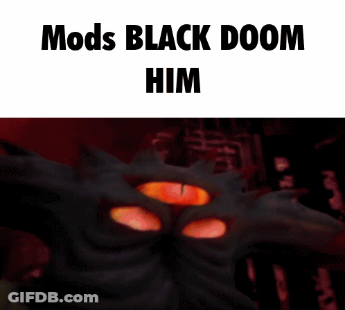 Black Doom Demon With Mods Text GIF