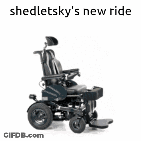 Black Electric Wheelchair Shedletsky's New Ride GIF