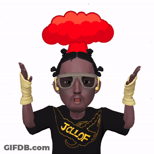 Black Emoticon Brain Blast GIF