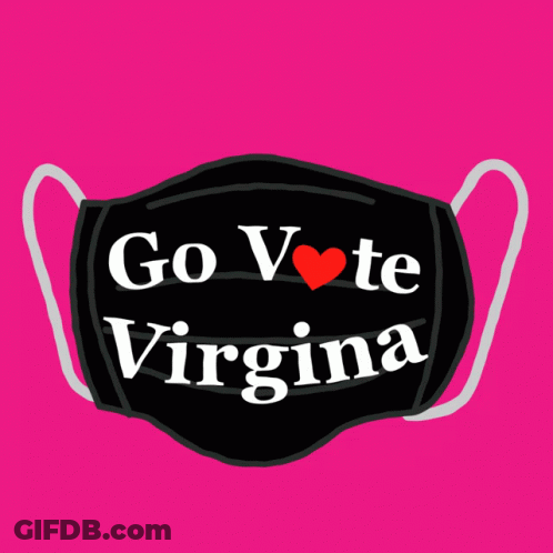 Black Face Mask Saying Go Vote Virginia GIF