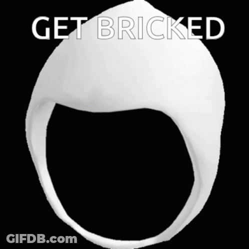 Black Face White Hood Get Bricked GIF
