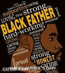 Black Father Surrounded By Words GIF