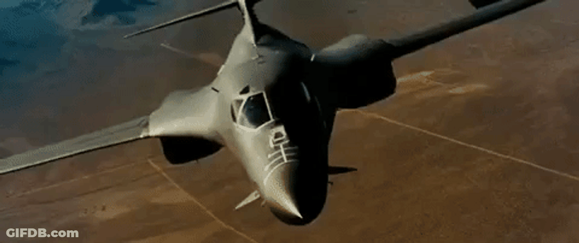 Black Fighter Jet Turns Left GIF