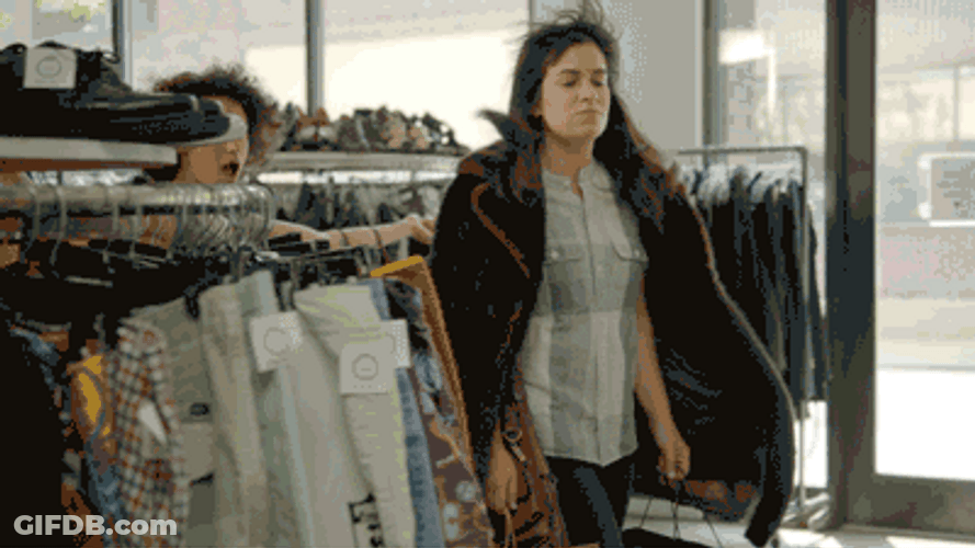 Black Friday Lady Shoppers Walking Out GIF