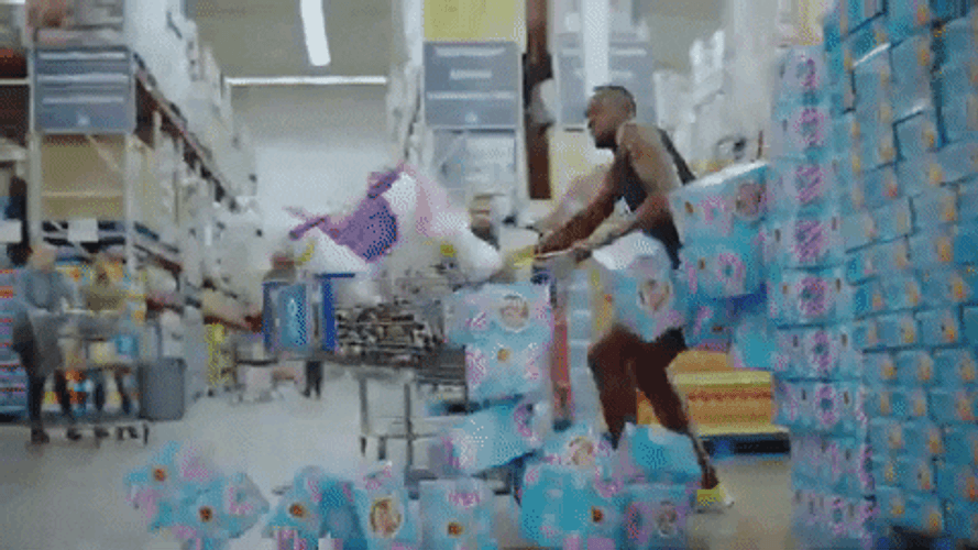 Black Friday Shopper Crashing On Goods GIF