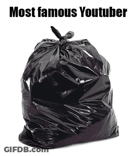Black Garbage Bag Saying Most Famous Youtuber GIF