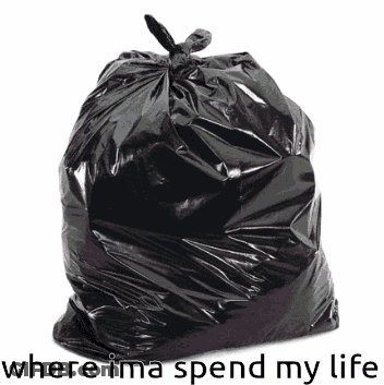 Black Garbage Bag Where Ima Spend My Life GIF