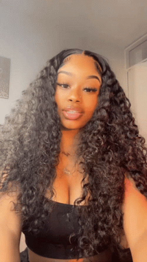 Black Girl Flexing Curly Hair GIF