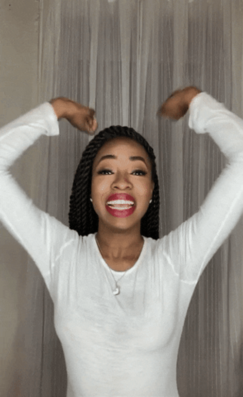 Black Girl Happy Jumping Cheer GIF