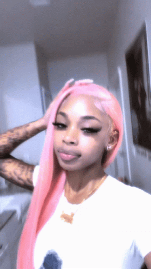 Black Girl Pink Hair GIF