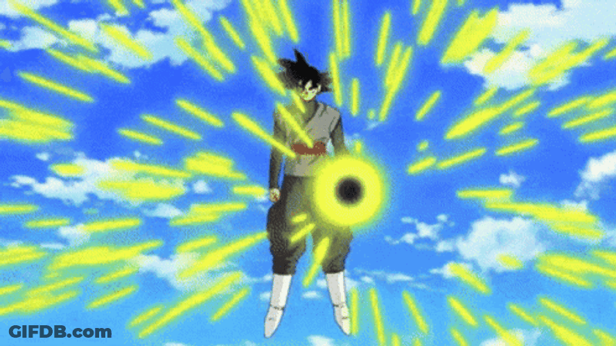 Black Goku Hits San Goku GIF