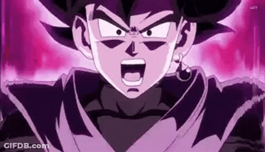 Black Goku Power Scream GIF