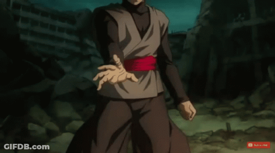 Black Goku Starts Opening His Power GIF