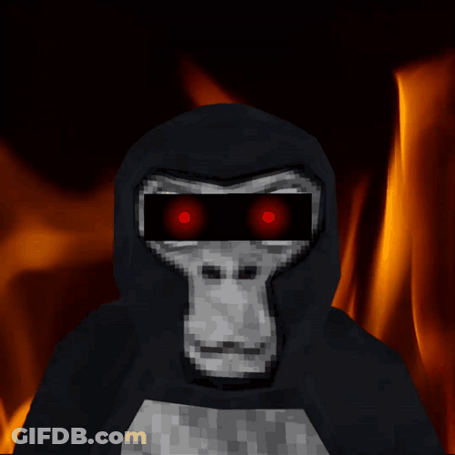 Black Gorilla Tag With His Evil Plan GIF