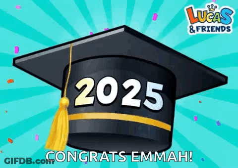 Black Graduation Cap 2025 GIF