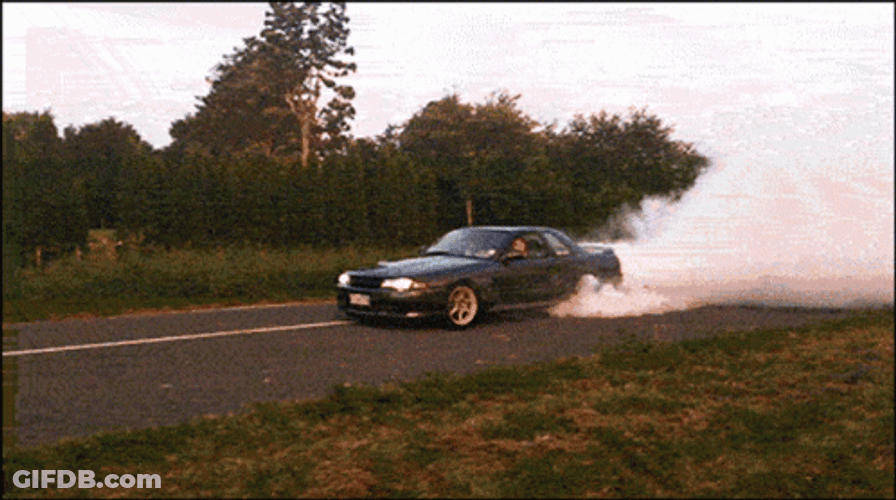 Black Gtr R34 Smoking GIF