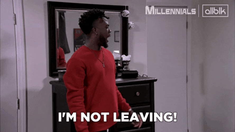 Black Guy Firm Stand Im Not Leaving GIF