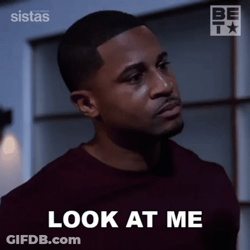 Black Guy In Maroon Tees Look At Me GIF