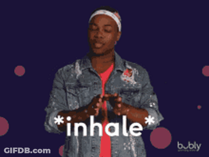 Black Guy Inhale Exhale Woosah GIF