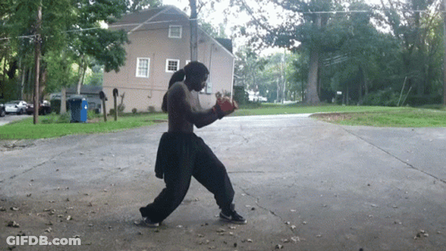Black Guy Practicing Hadouken GIF