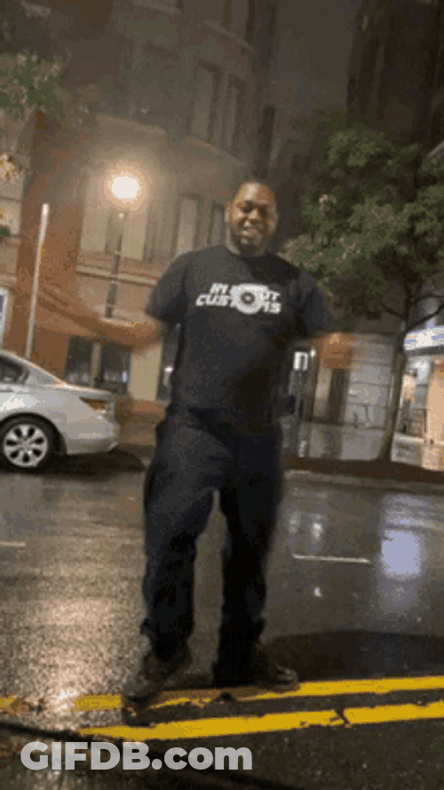 Black Guy Smooth Moves Dancing In The Rain GIF