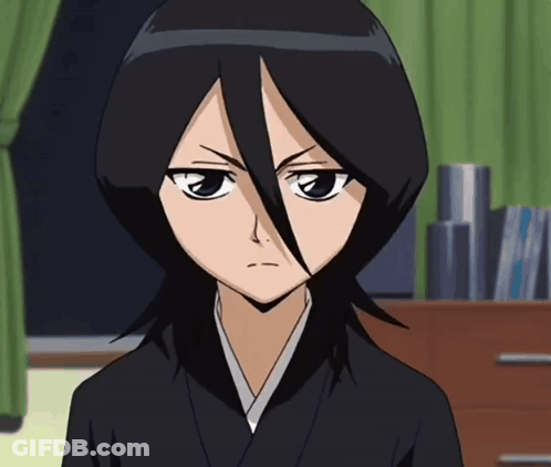 Black Haired Anime Character White Stripe Waist GIF