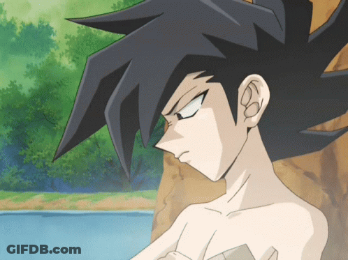 Black-Haired Cartoon Character By River GIF