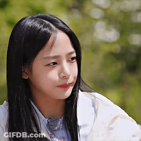 Black-Haired Girl In White Jacket Blue Dance Shirt GIF