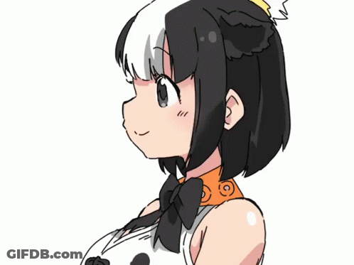 Black-Haired Girl With White Spots On Chest GIF