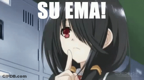 Black Haired Red Eyed Girl Shushing Su Ema GIF