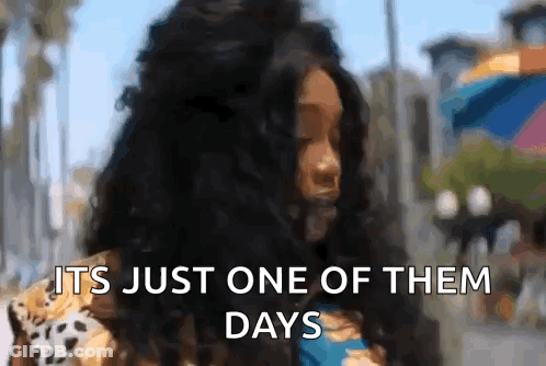 Black-Haired Woman Says It's Just One Of Them Days GIF