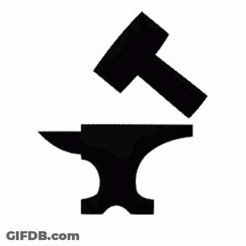 Black Hammer And Anvil Pounding GIF
