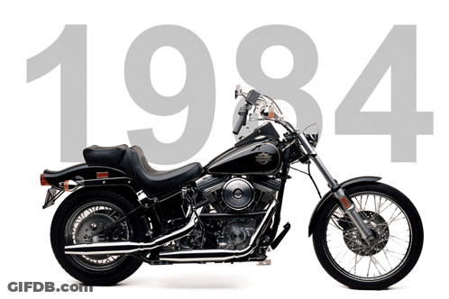 Black Harley Davidson Motorcycle 1984 GIF
