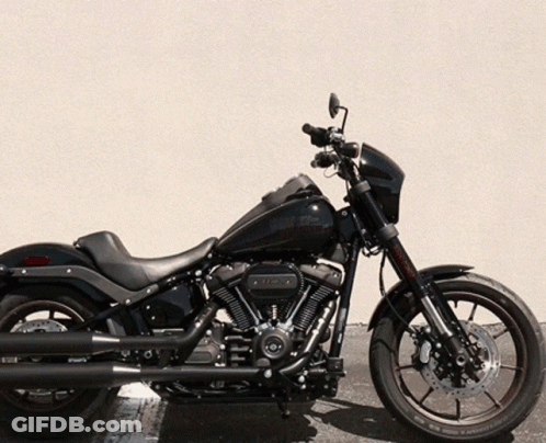Black Harley-Davidson Motorcycle Parked GIF