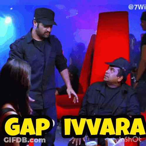 Black Hat Man Talking Red Chair Gap Ivvara GIF